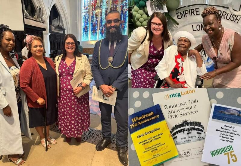 Rachel joining Windrush Day celebrations in Luton South with the Mayor and South Ward Councillor Charmaine Isles
