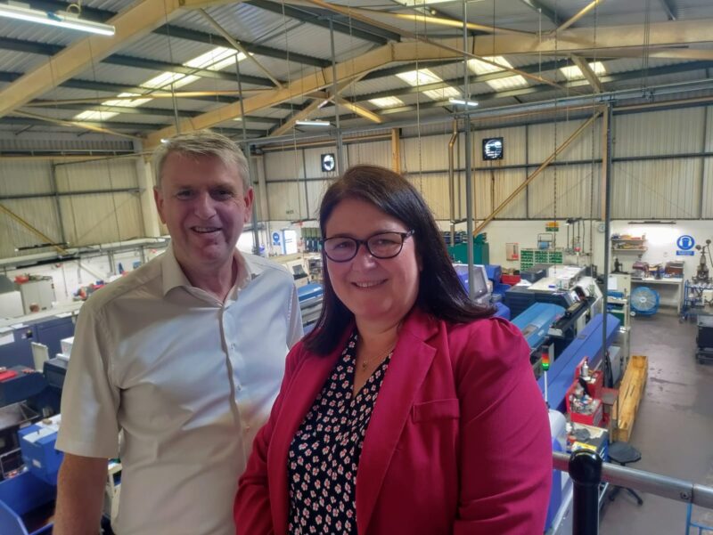Rachel with Paul from DRN Engineering at their Factory in Luton