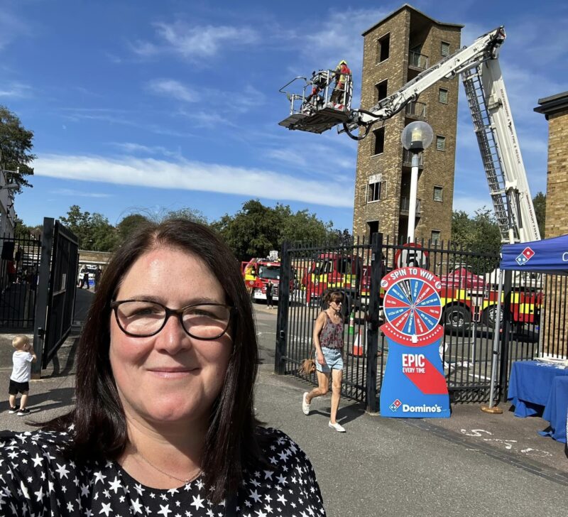 Rachel at the Luton Community Fire Station