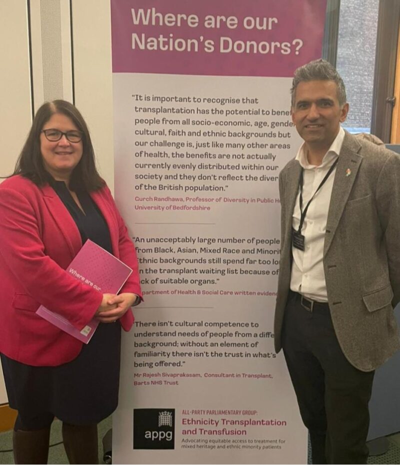 Rachel with Professor Gurch Randhawa from the University of Bedfordshire